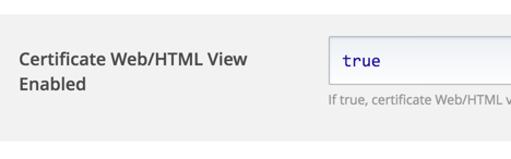 Certificate Web/HTML Enable