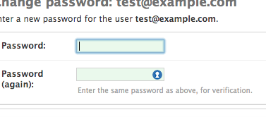 Change password form
