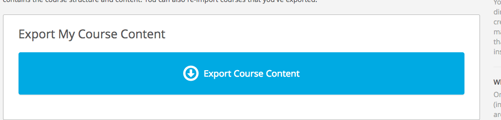 Export Course Content