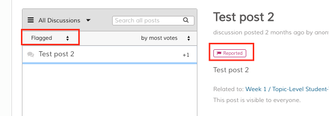 Flagged discussions