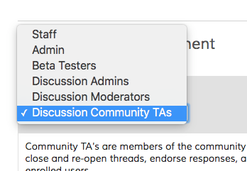 Select course team role